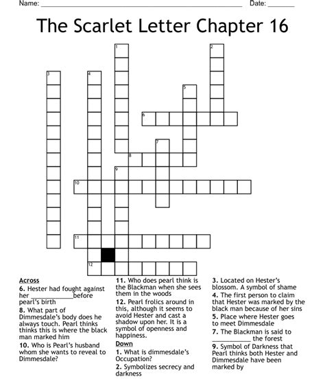 the scarlet crossword|scarlet letter crossword.